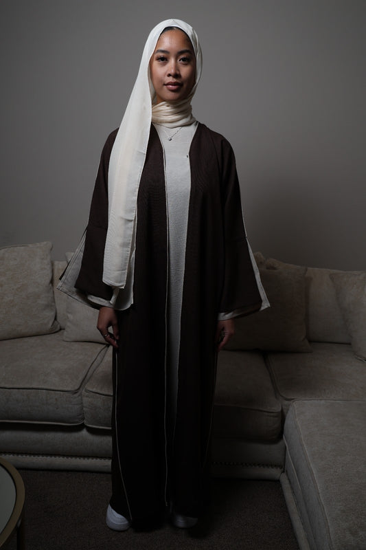 Two tone Yara open abaya